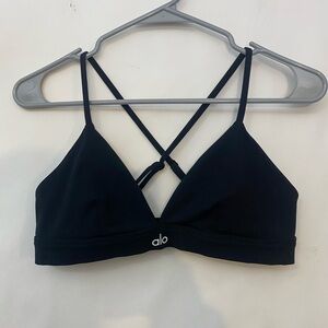 Alo Yoga Splendor Bra - Black Size Medium-Adjustable Crisscross Straps